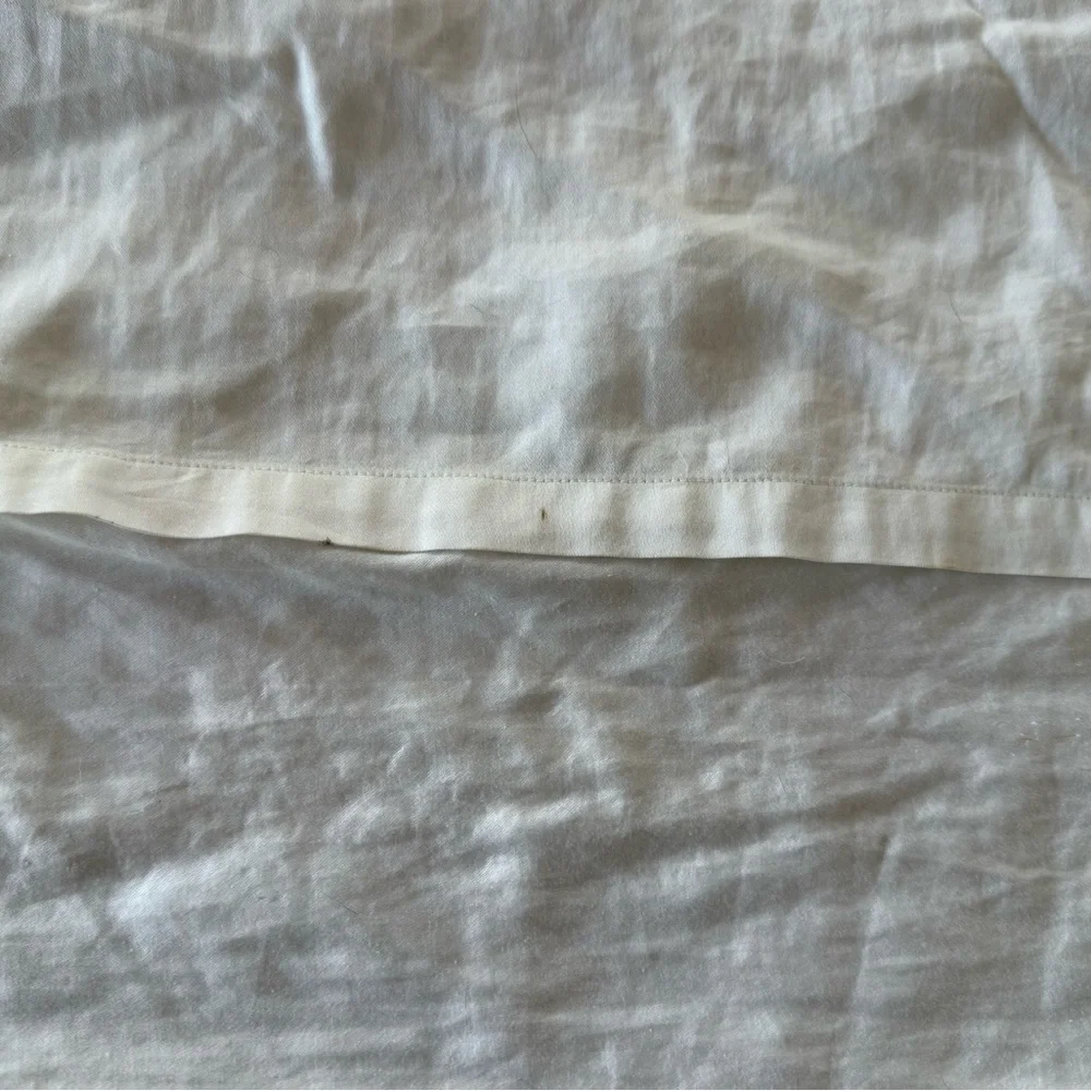 Sferra Euro Continental Sham 32x32 White Egyptian Cotton Hand Embroidered